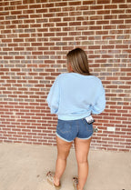 The Pool Side Pullover- Light Blue