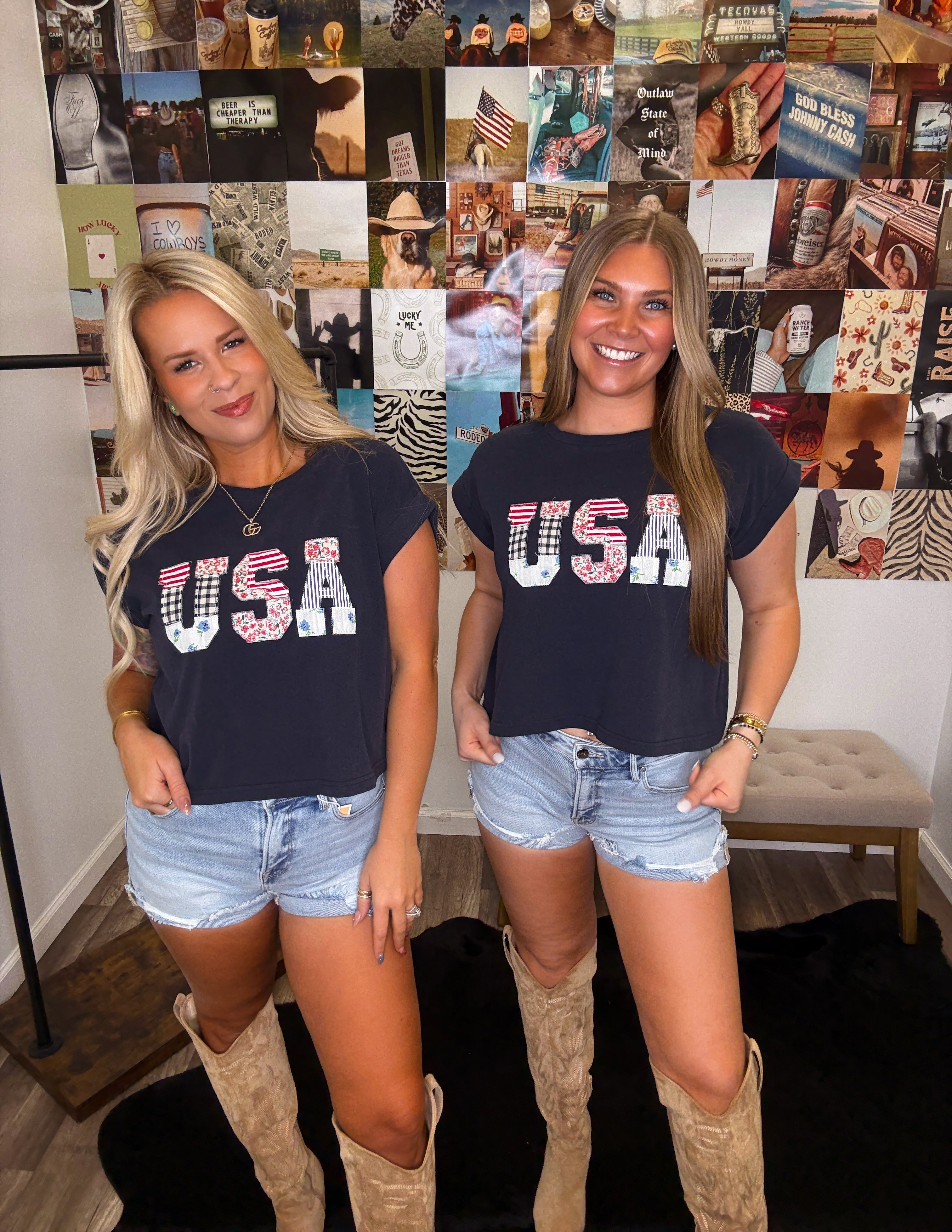 Small Town USA Patchwork Tee