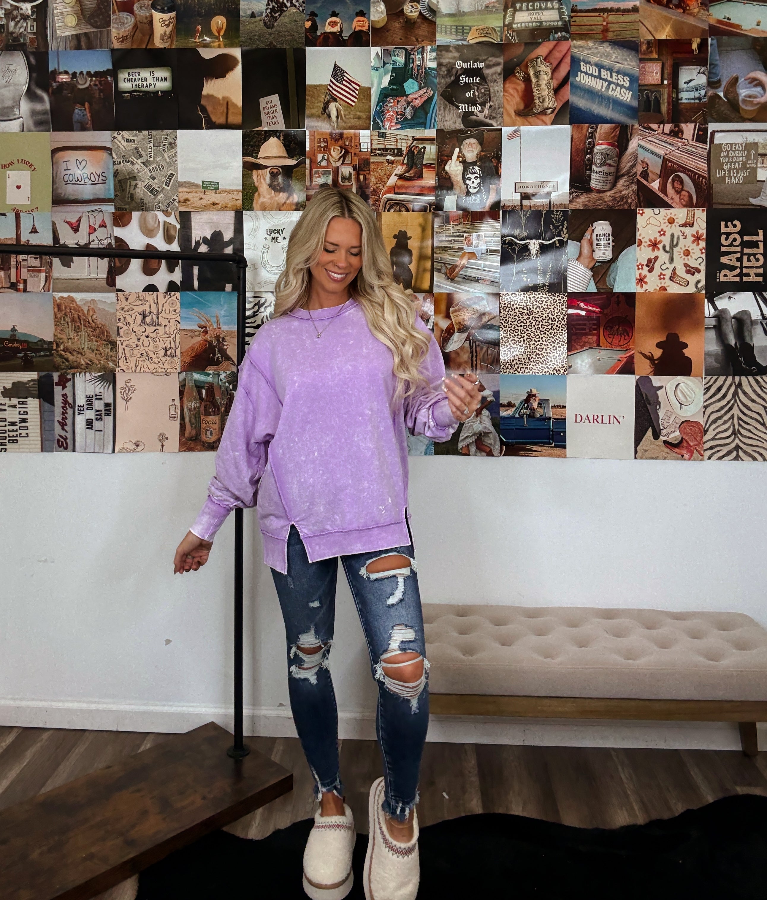 Oversized Girlie Pullover- Lavender