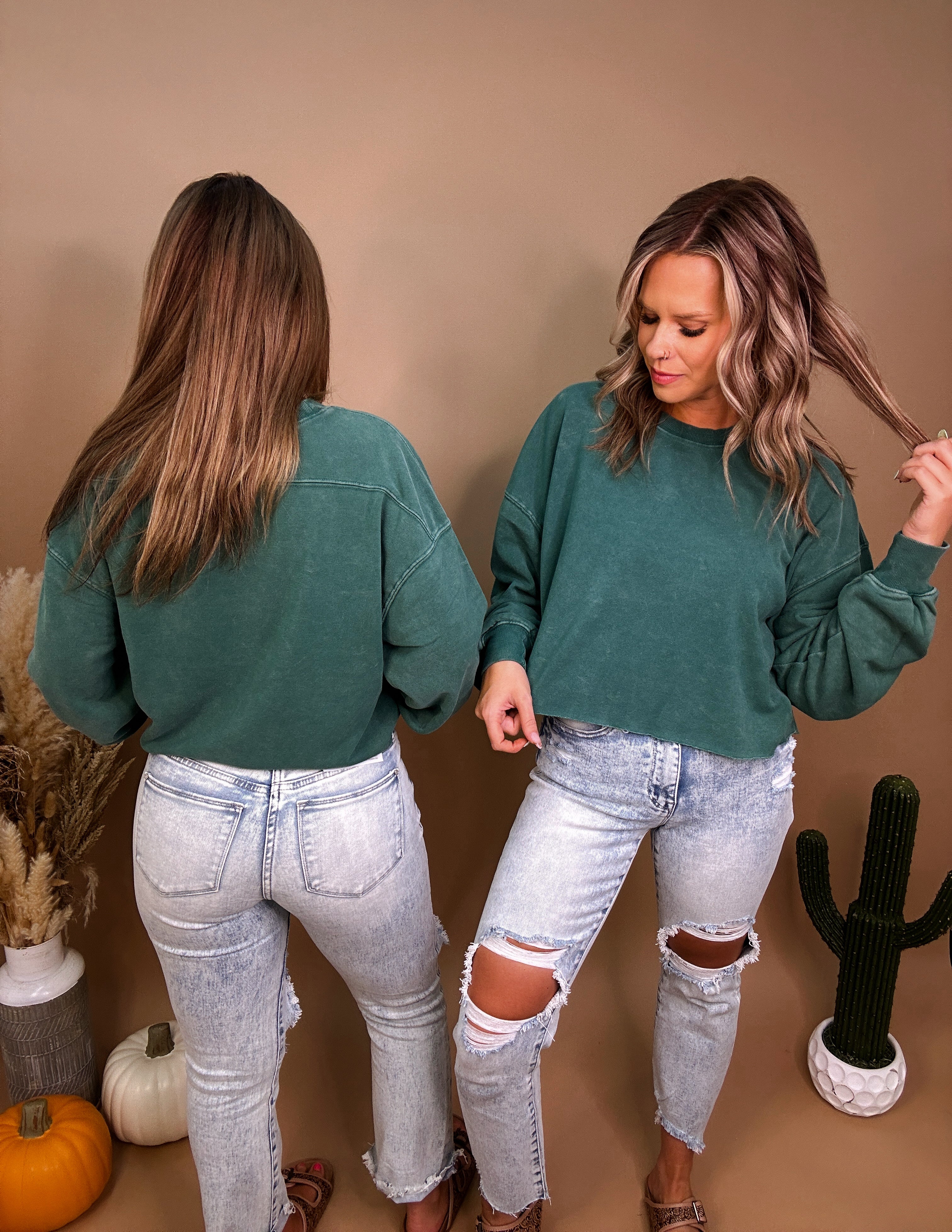 Kate Crewneck- Dark Green