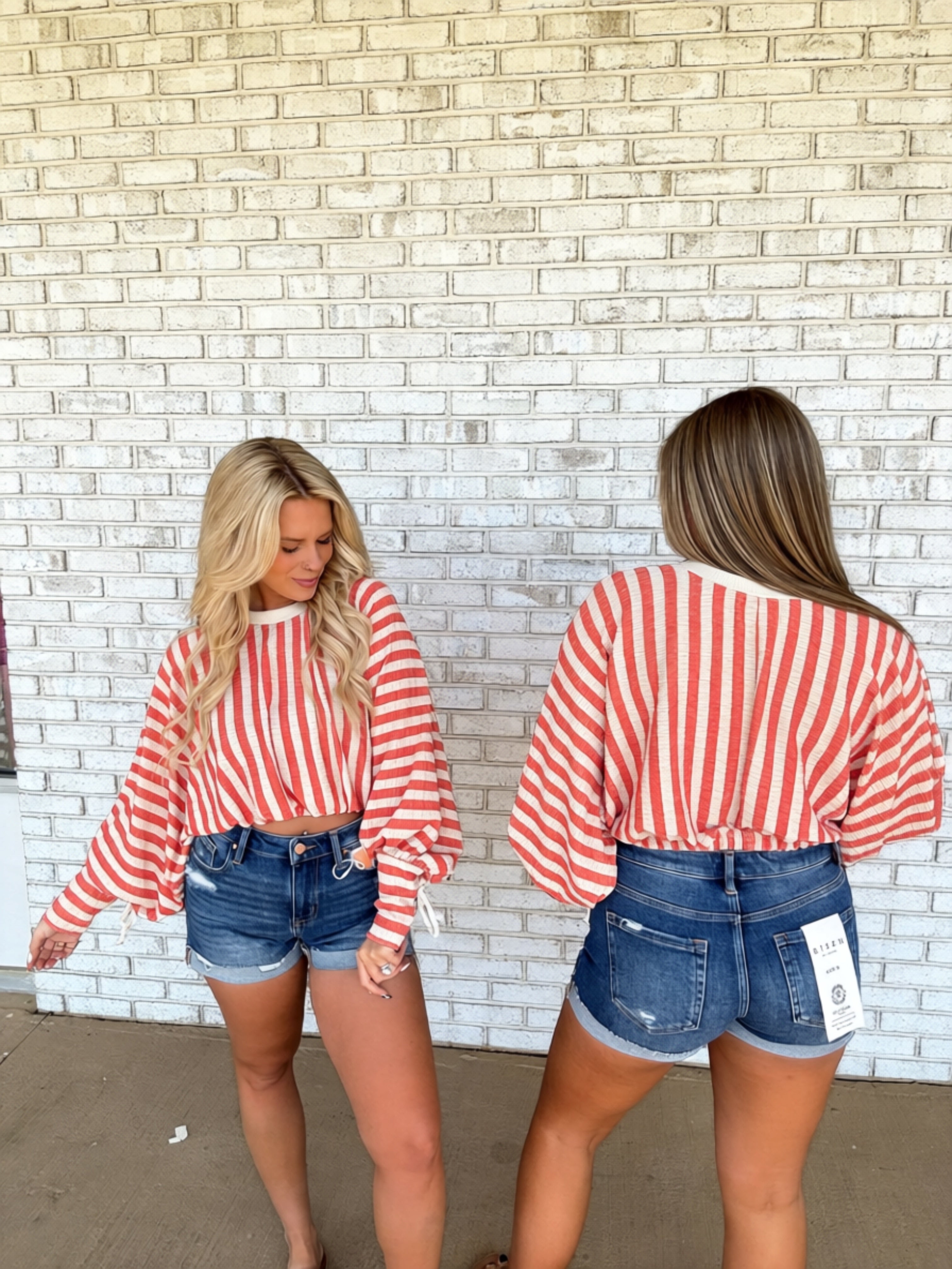 Coral & Cream Stripe Top