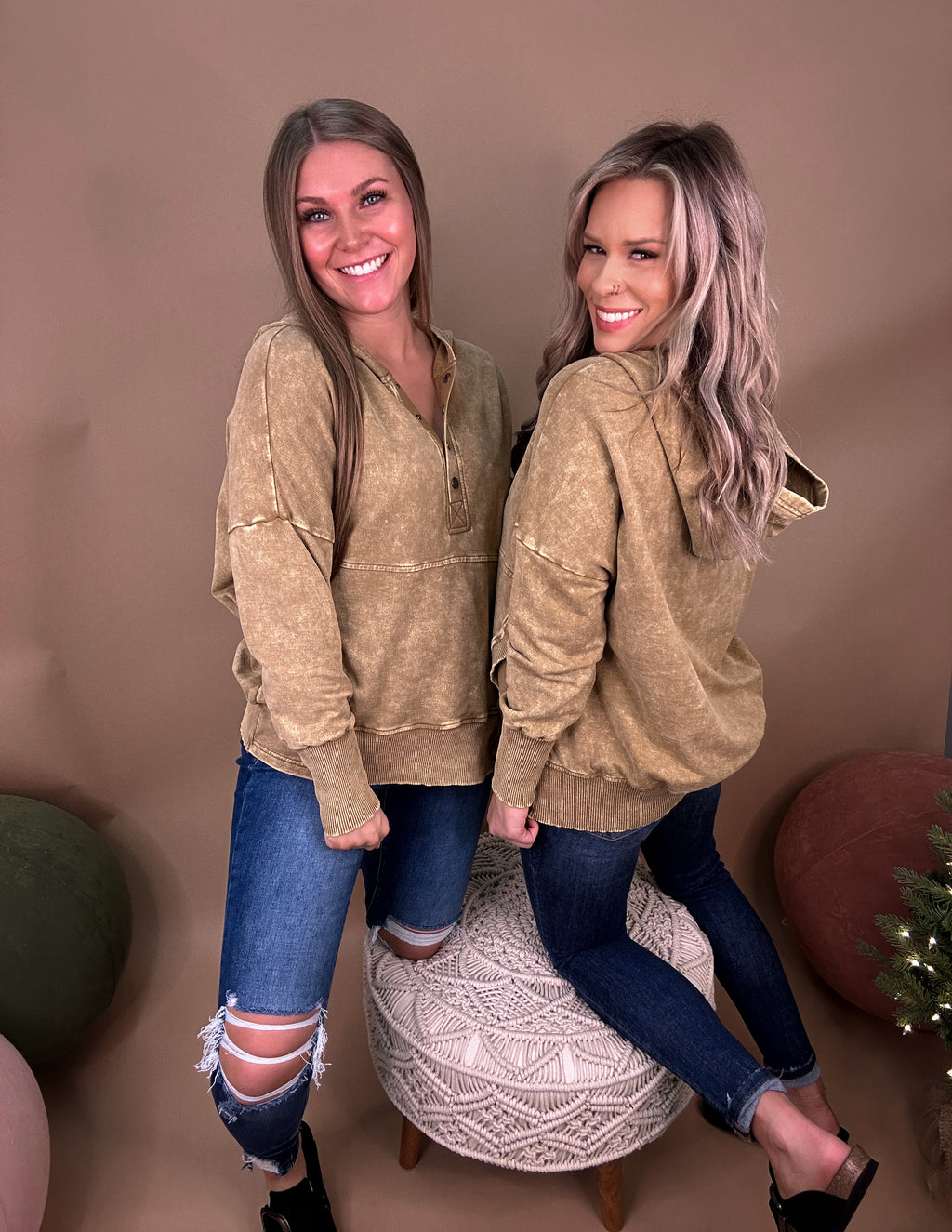 East coast Button Pullover- Camel