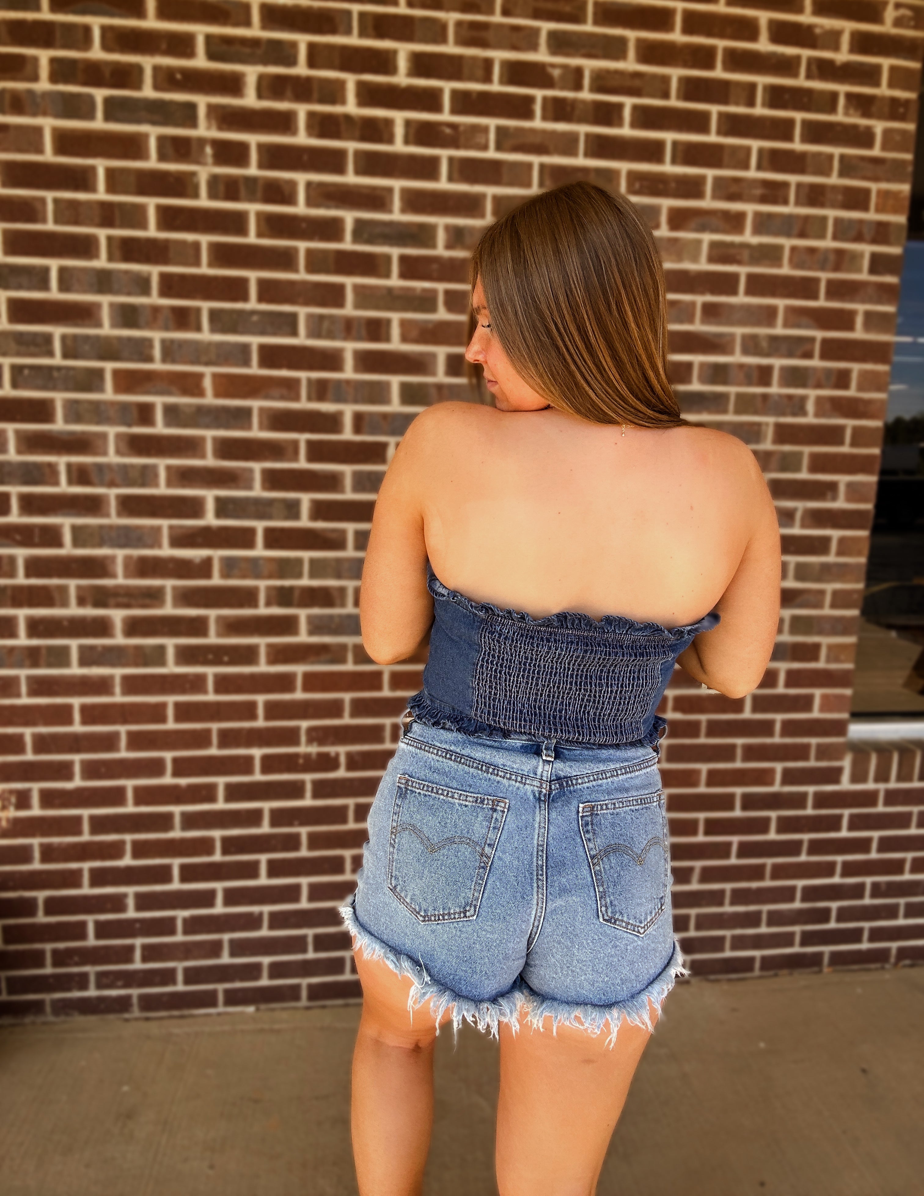 Giddy Up Denim Corset Top