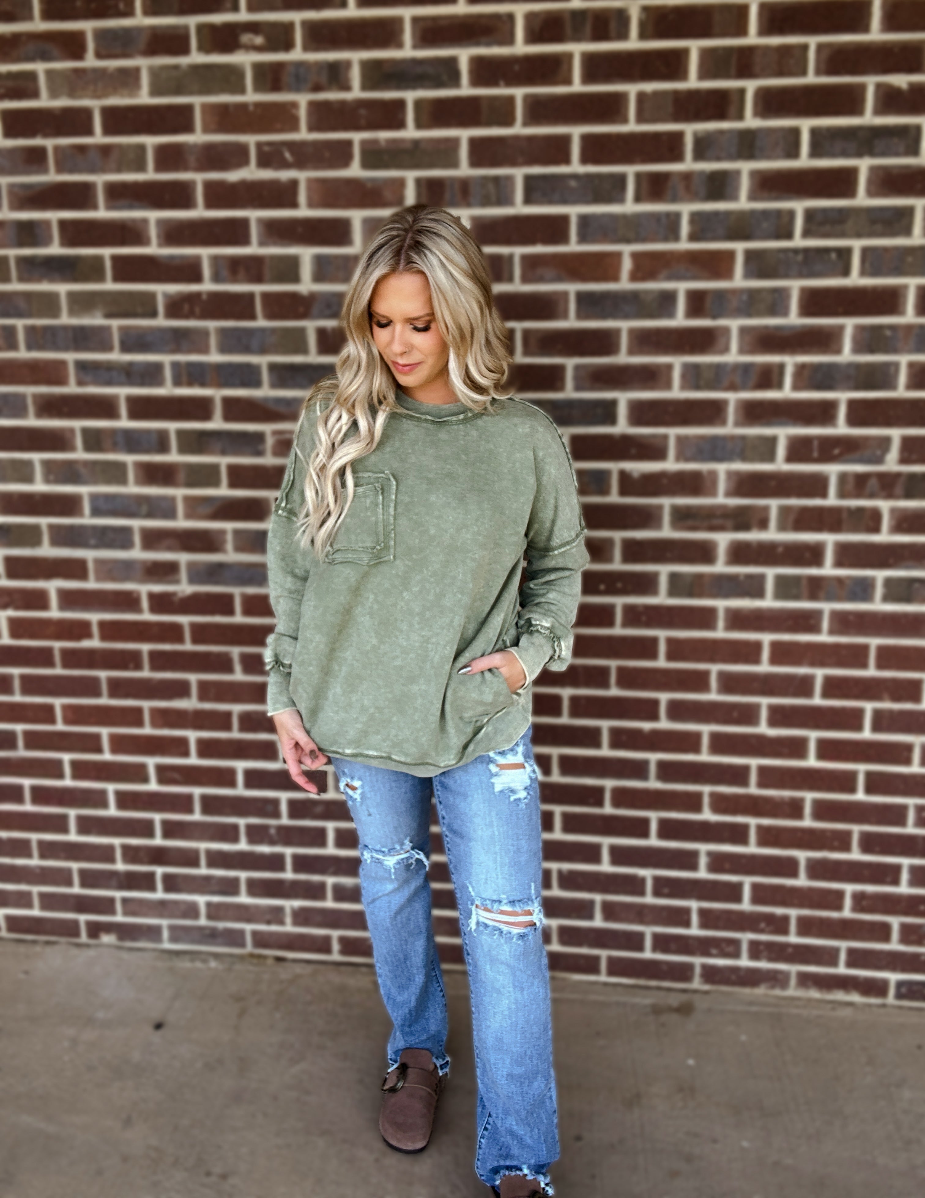 The Carolina oversized pullover- Olive