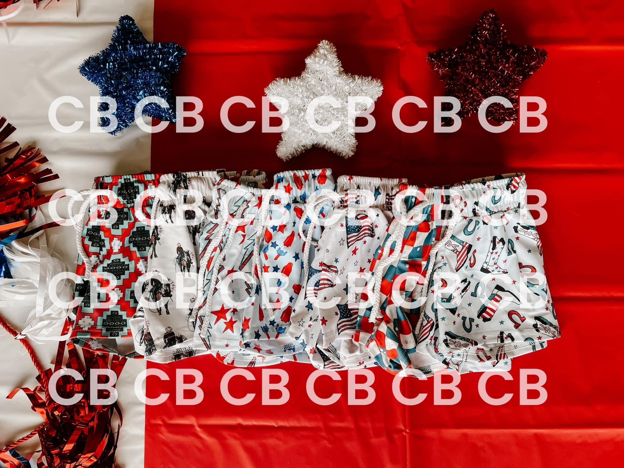 Patriotic swim boys trunks