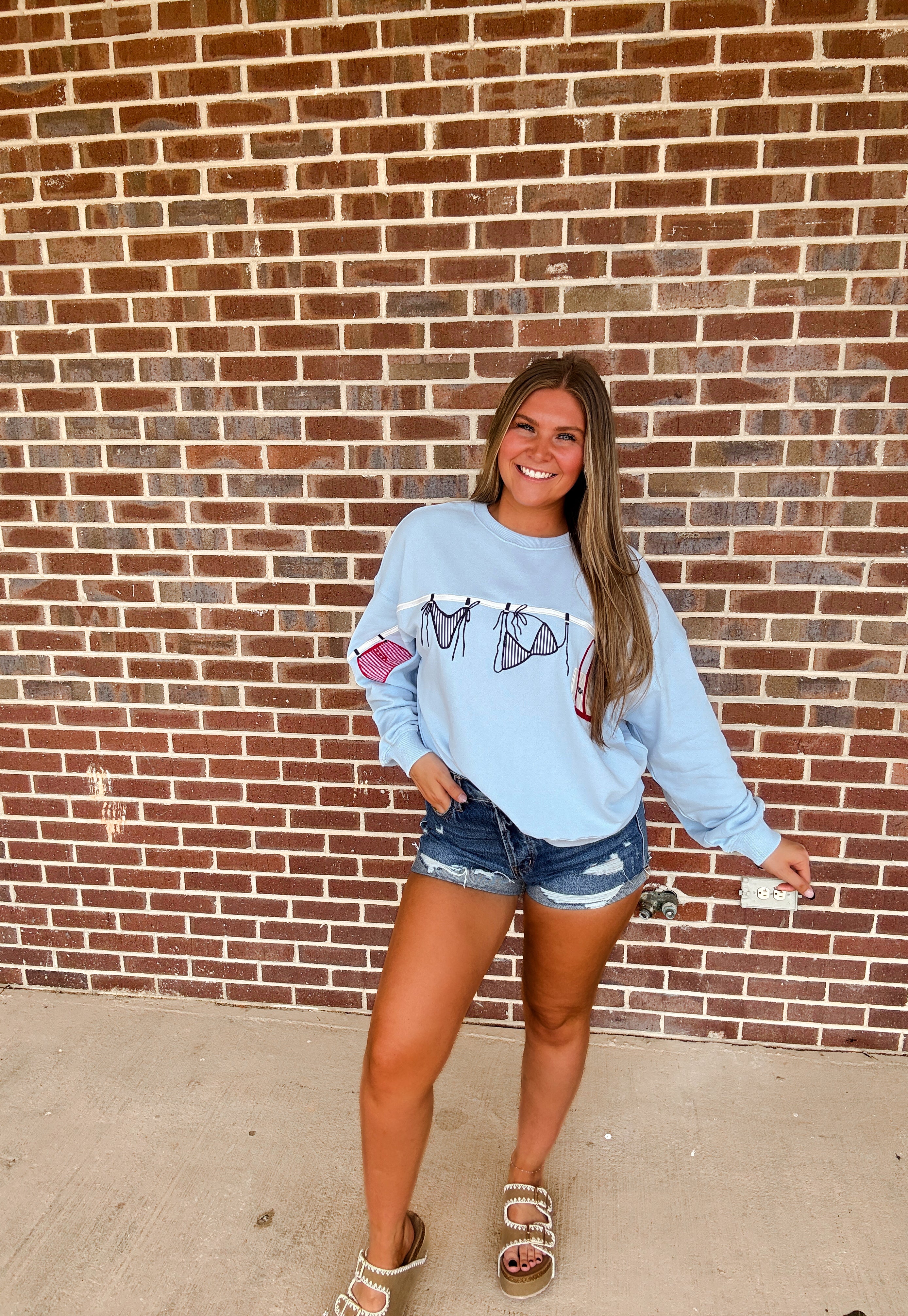 The Pool Side Pullover- Light Blue