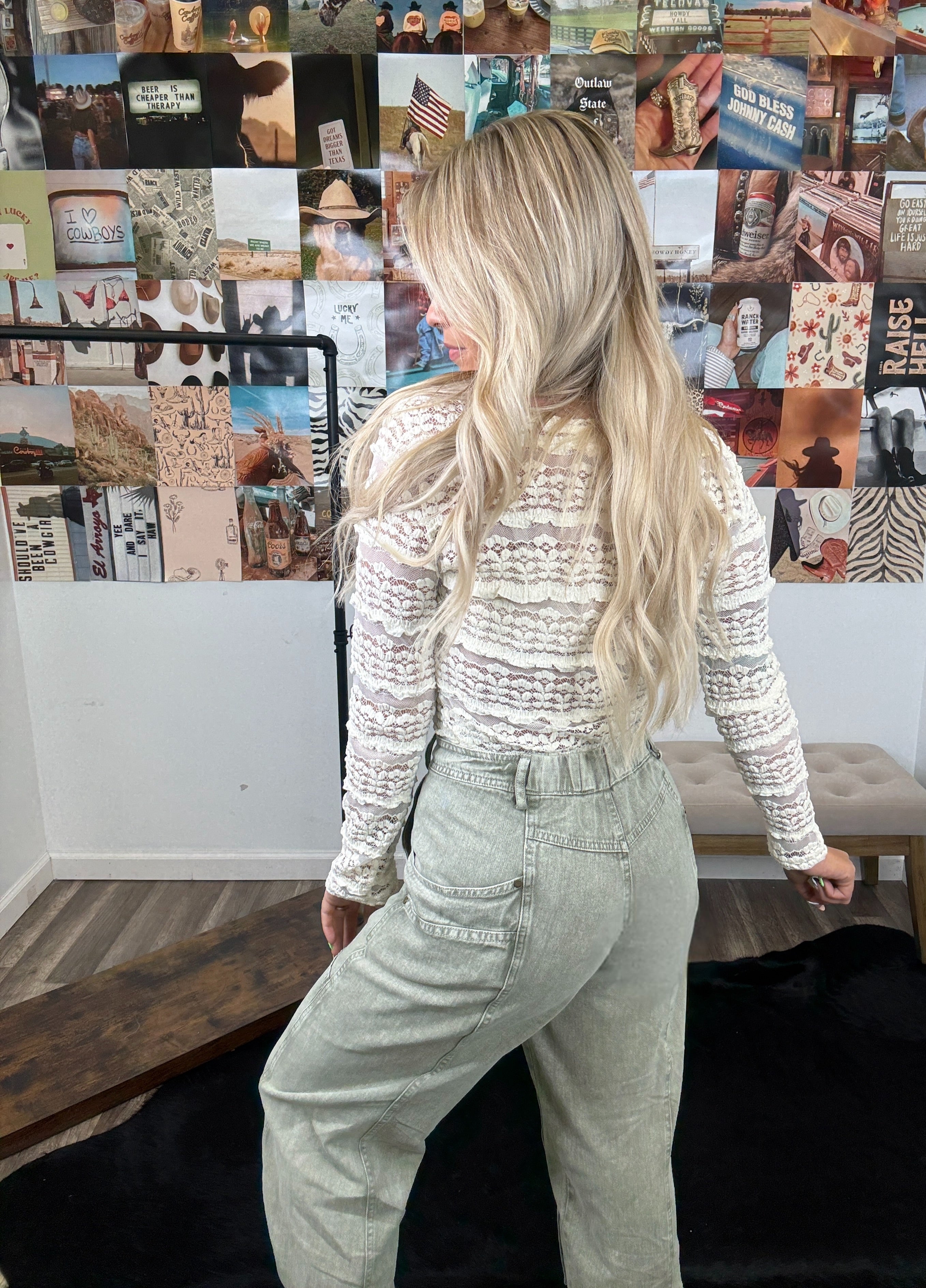 Flatter Me Cream Mesh Top