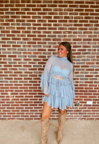 The Ruffle Dusty Blue Dress