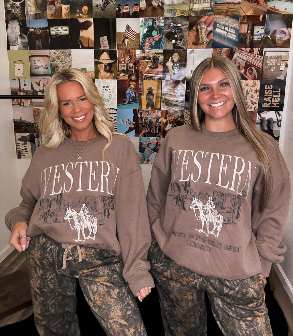 Western Embroidered Crewneck