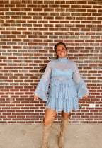 The Ruffle Dusty Blue Dress