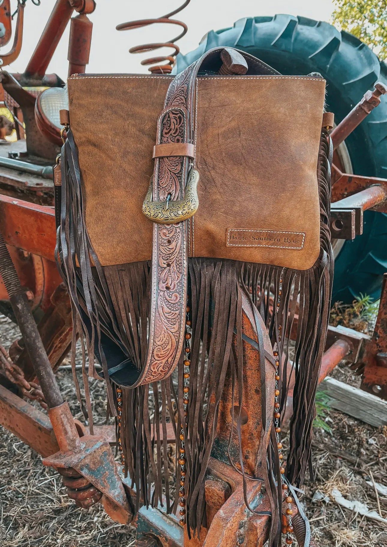 The Lancaster Cowhide Leather Tooled Purse