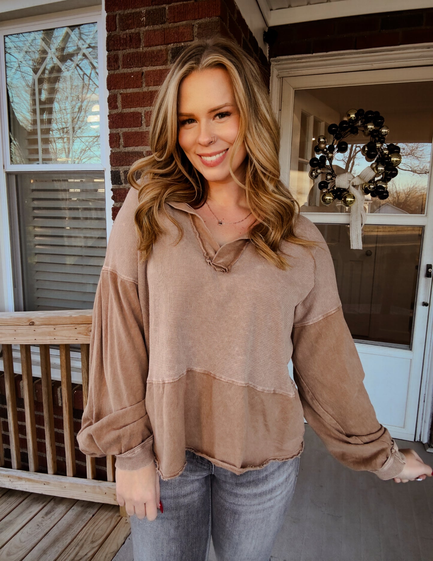 Boho mineral washed top