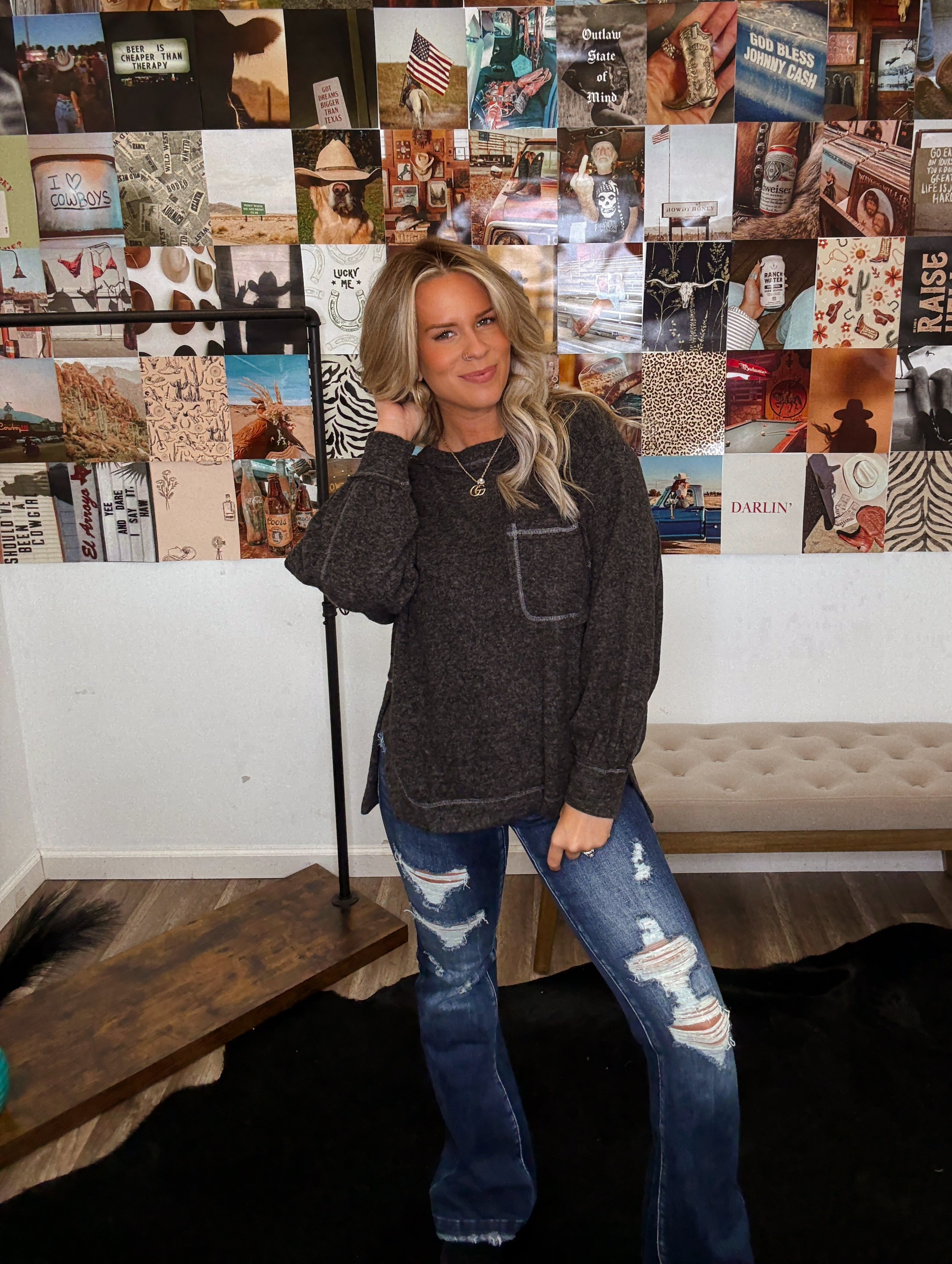 The Vintage Girl Top- Black