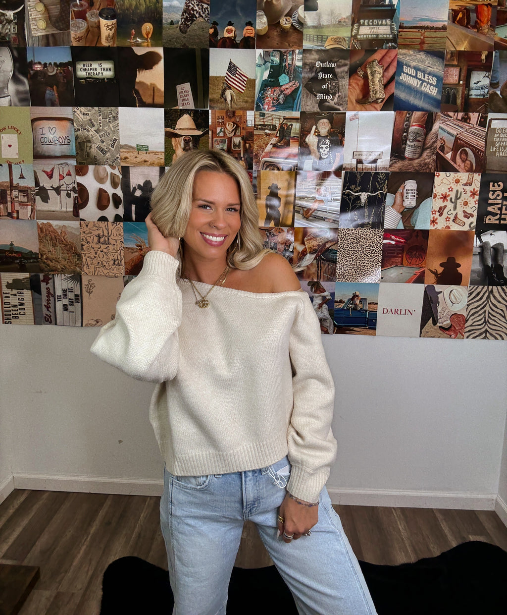 Autumn Mornings Off The Shoulder Sweater