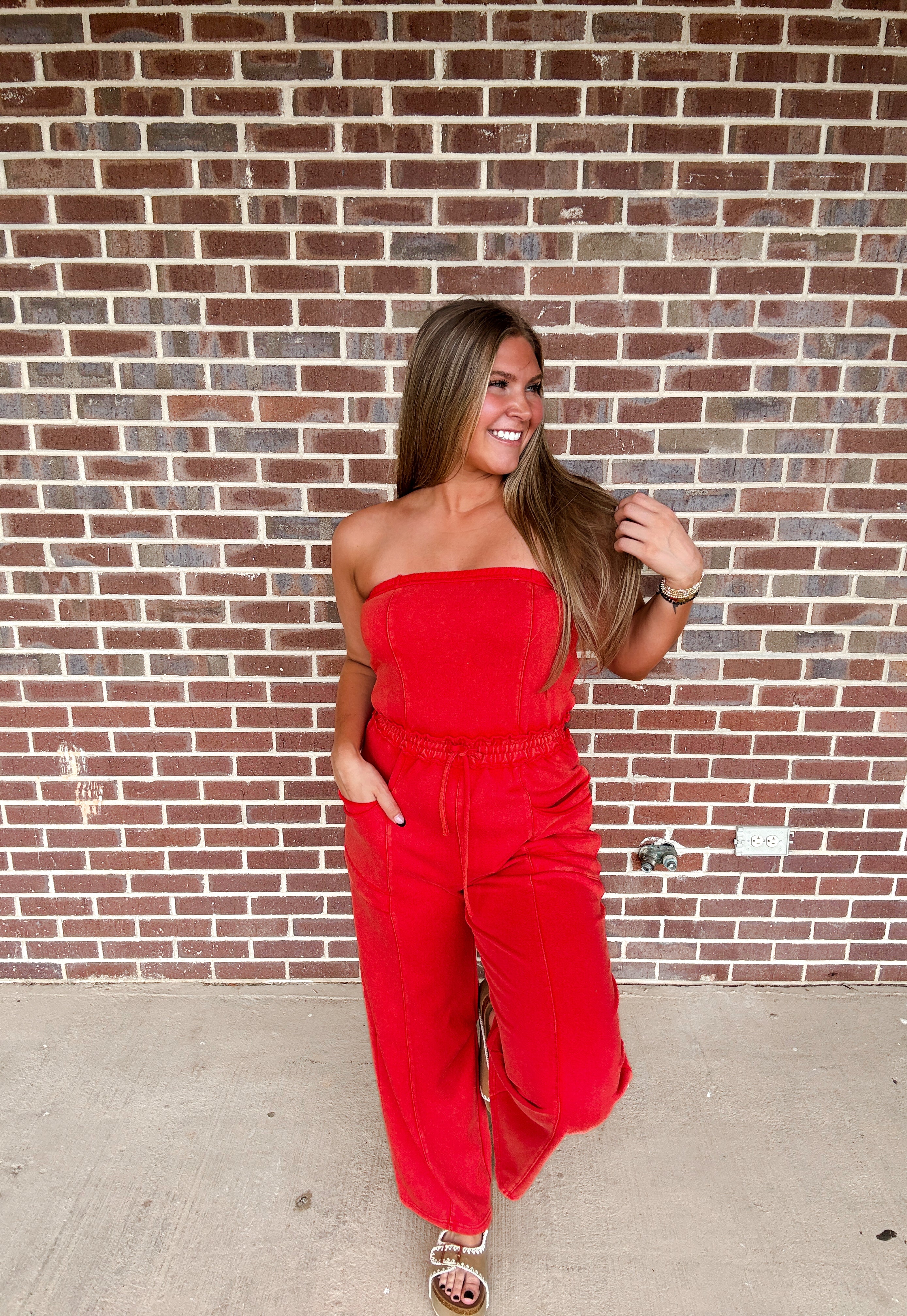 Riley Jumpsuit- Ruby Red
