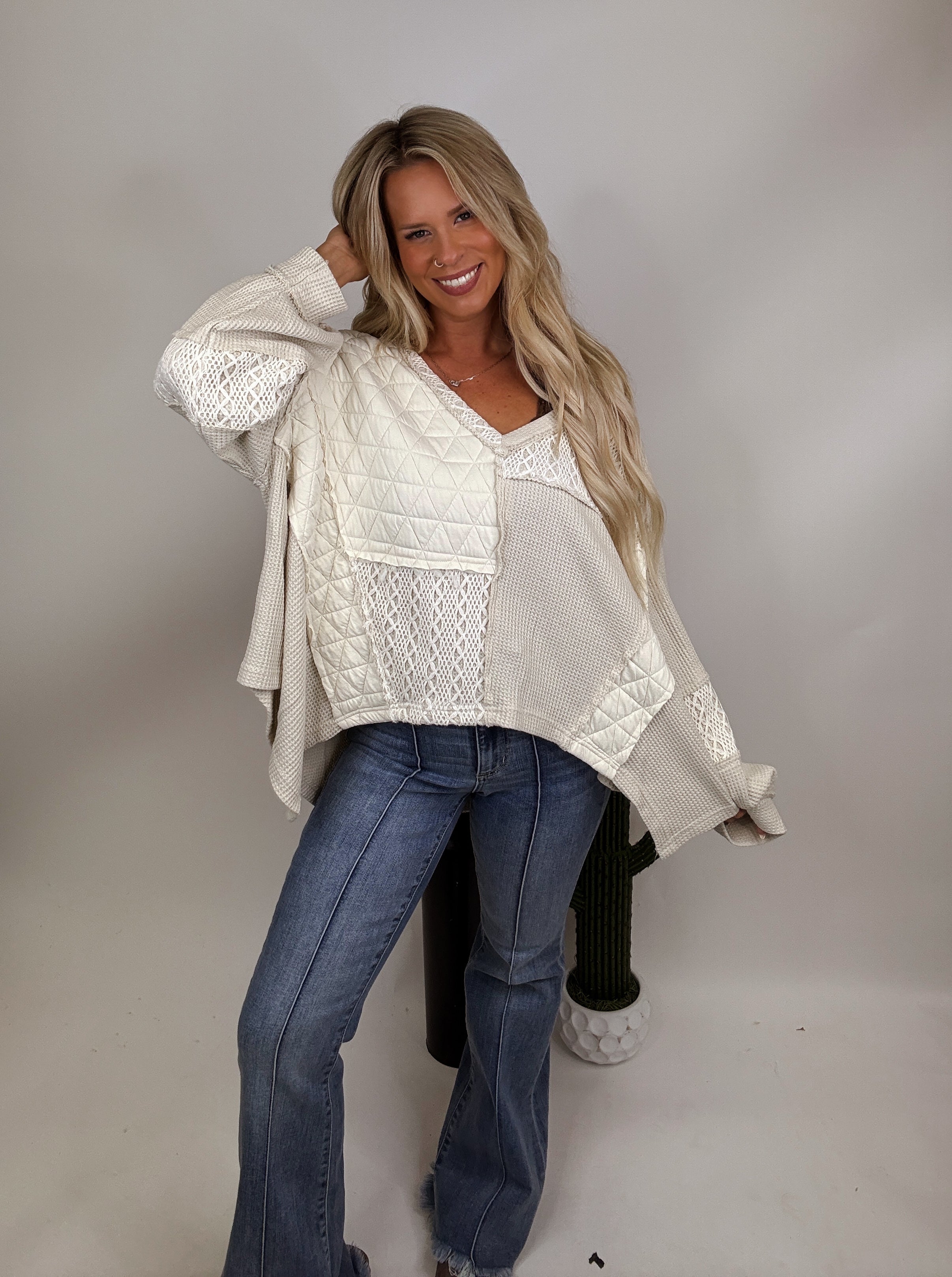 The Lettie Top- Oatmeal