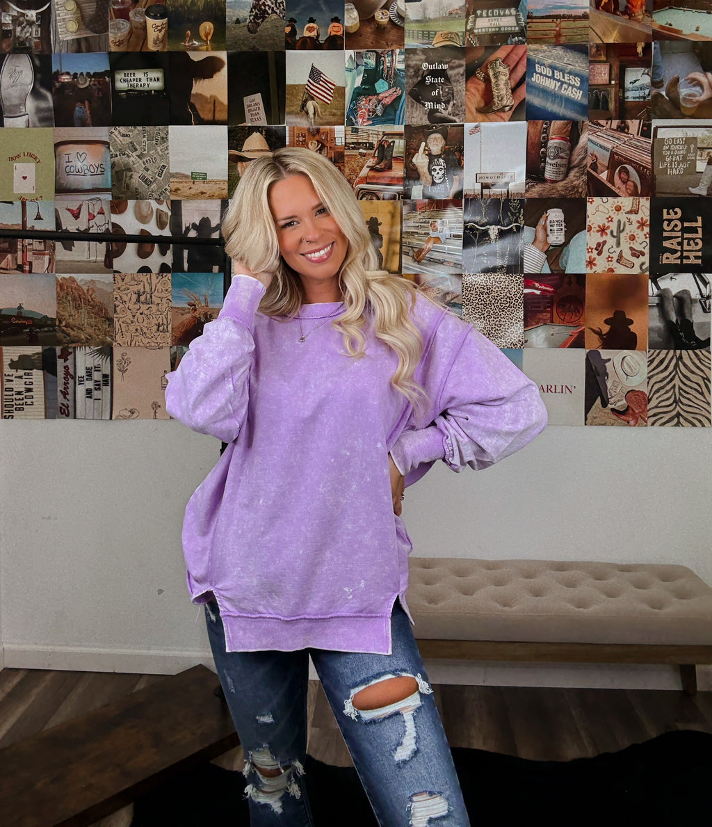 Oversized Girlie Pullover- Lavender