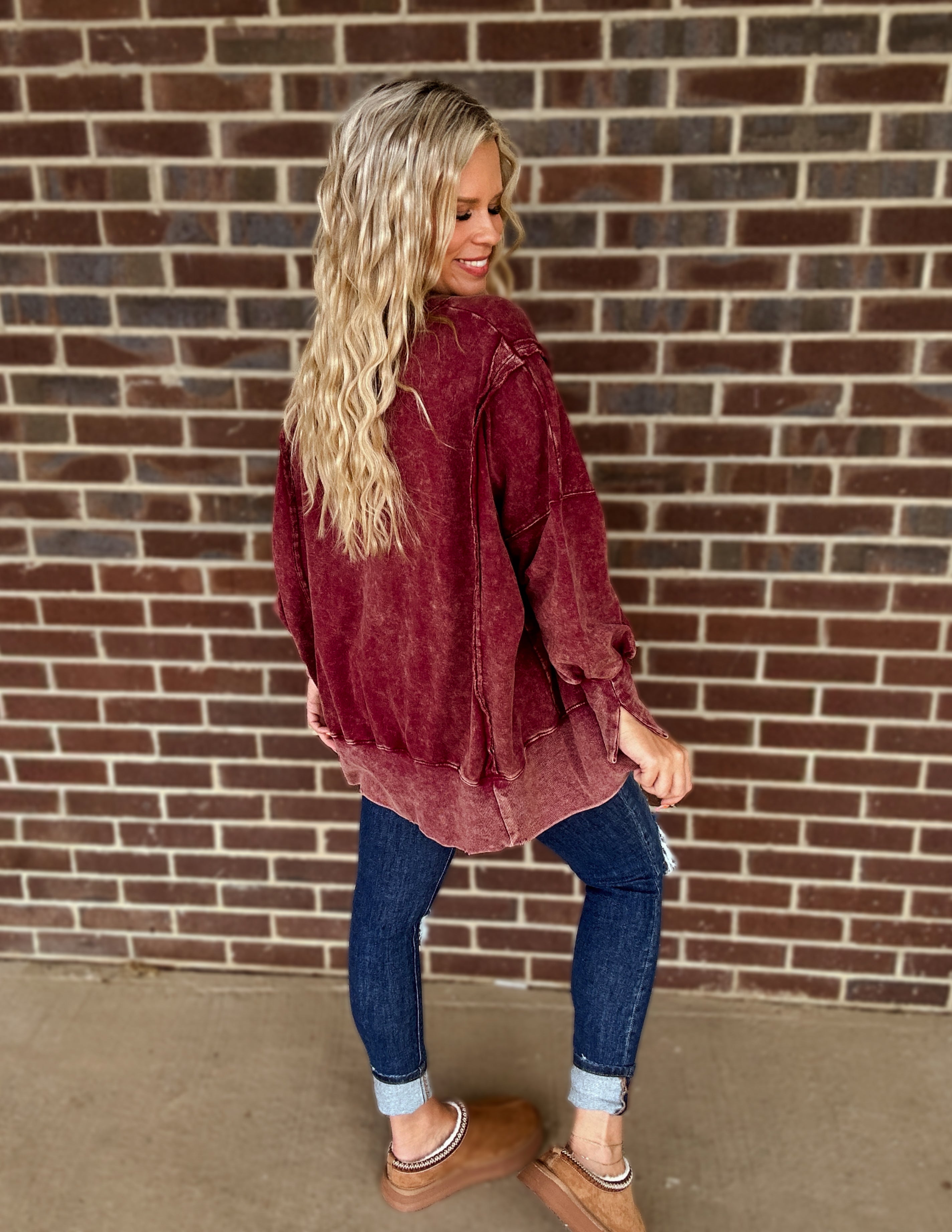 Oversized girlie pullover- Cabernet