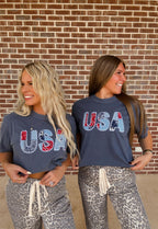 Embroidered USA tee