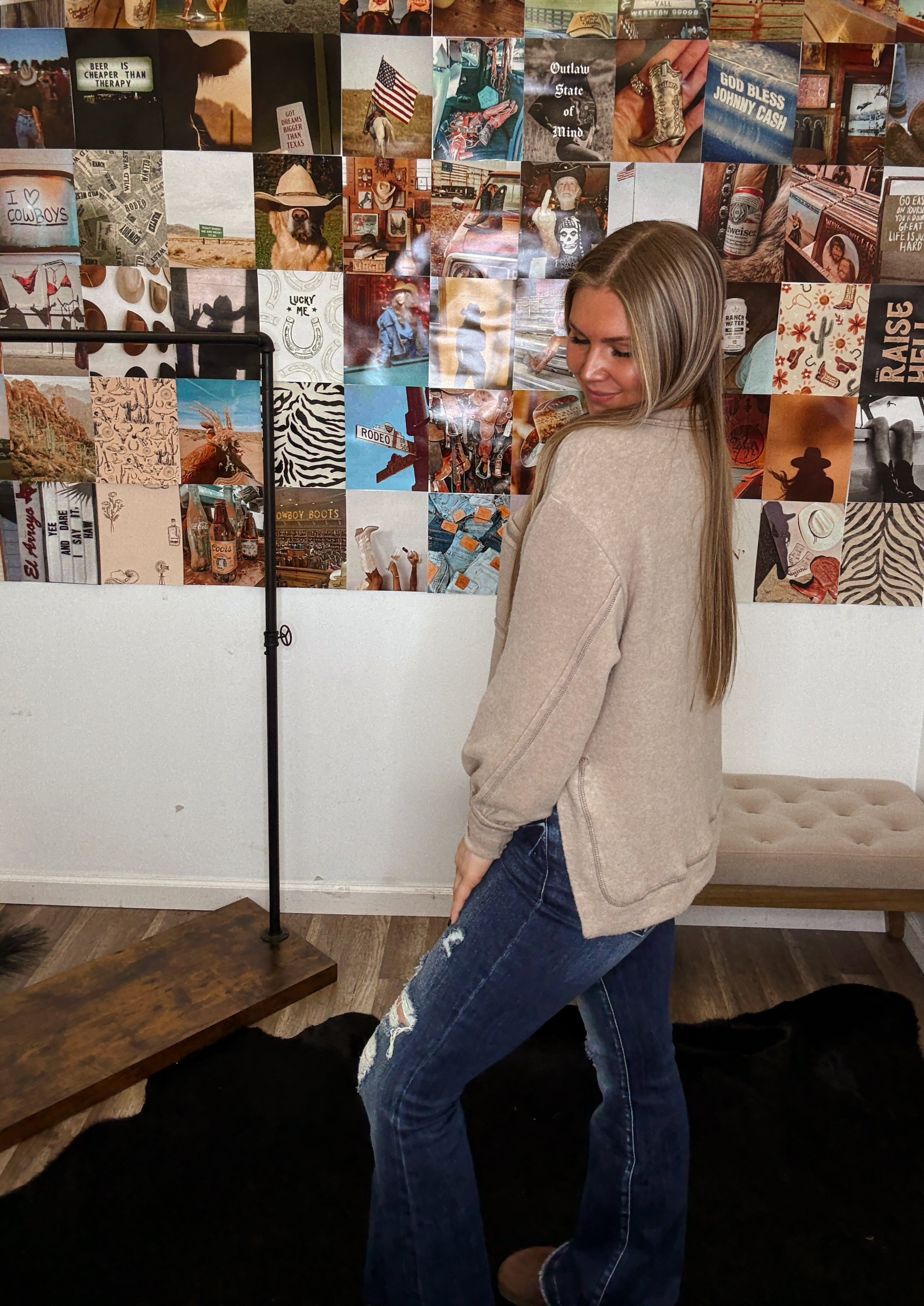 The Vintage Girl Top- Ash Mocha