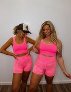 Seamless tank square neck- Fuchsia