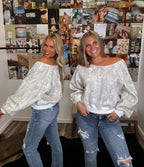 The Camo off the shoulder top