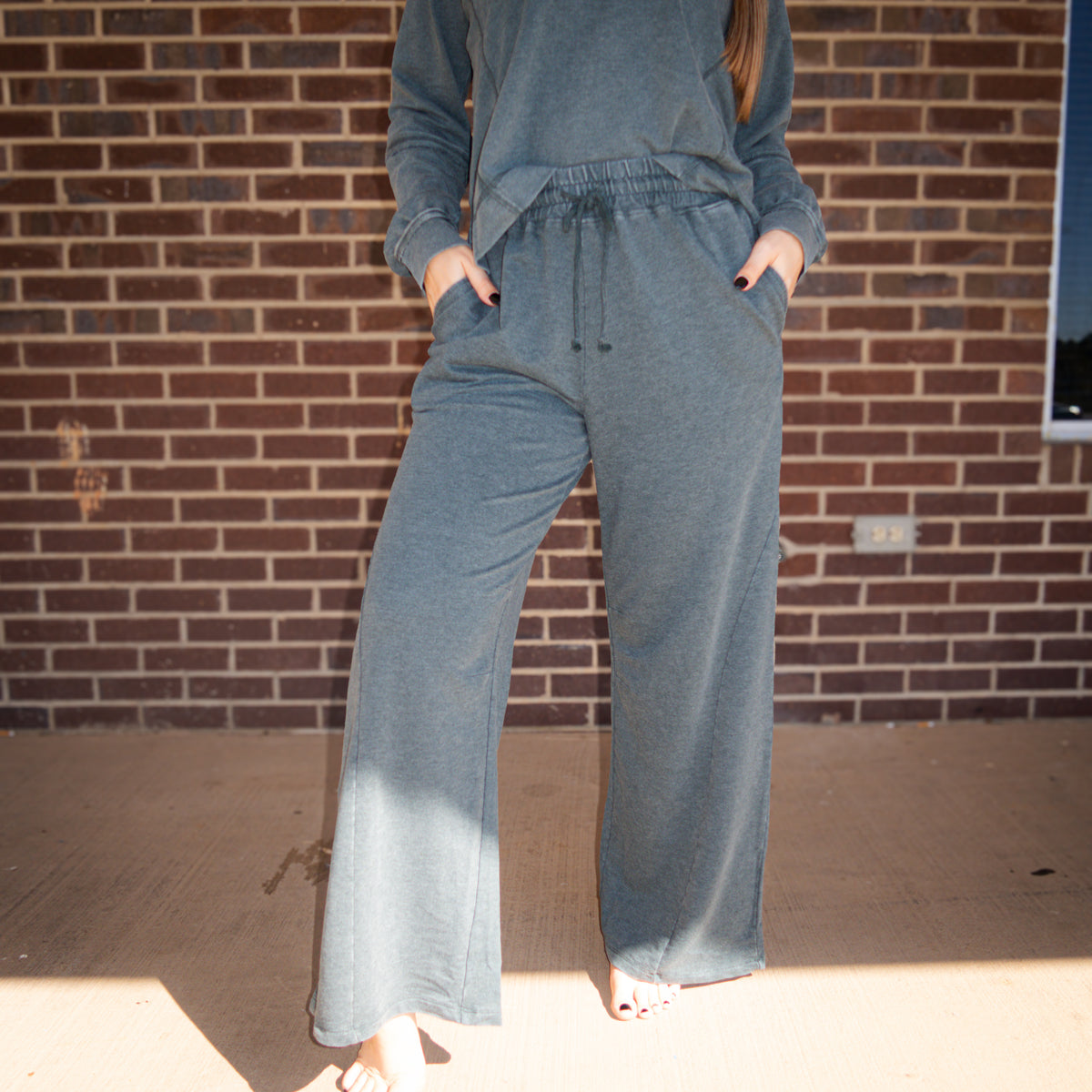 The Ivy Wide Leg Pants- Teal