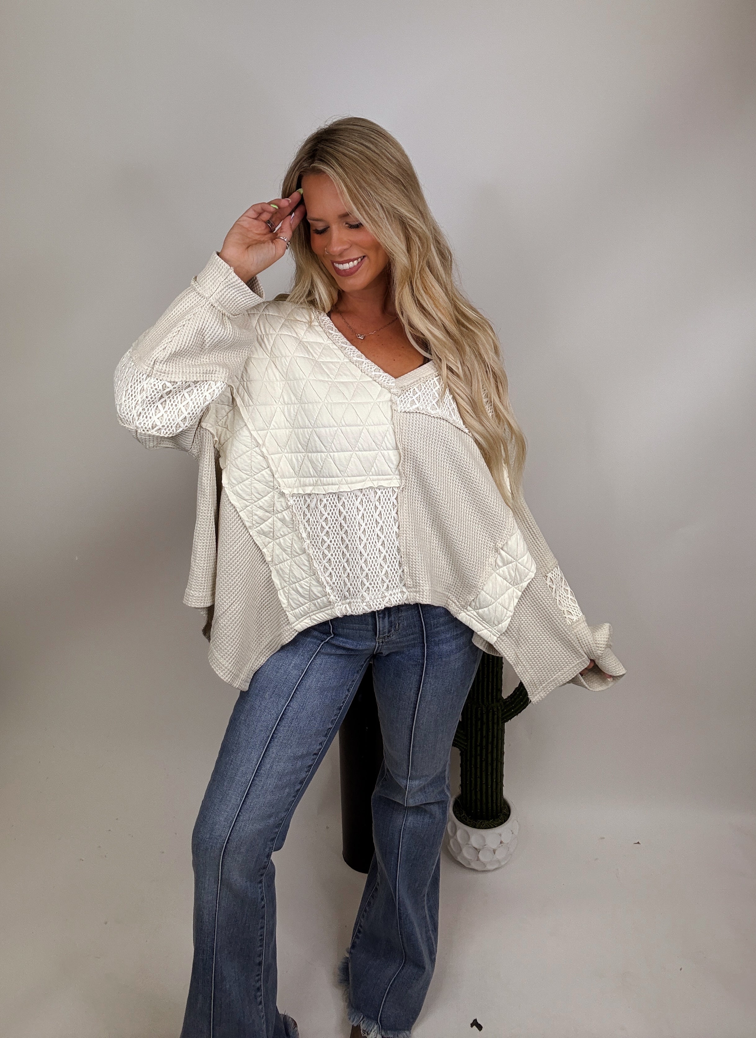 The Lettie Top- Oatmeal