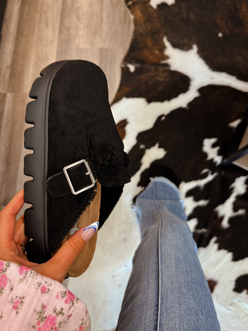 The Callie Platform Clogs- Black