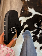 The Callie Platform Clogs- Black