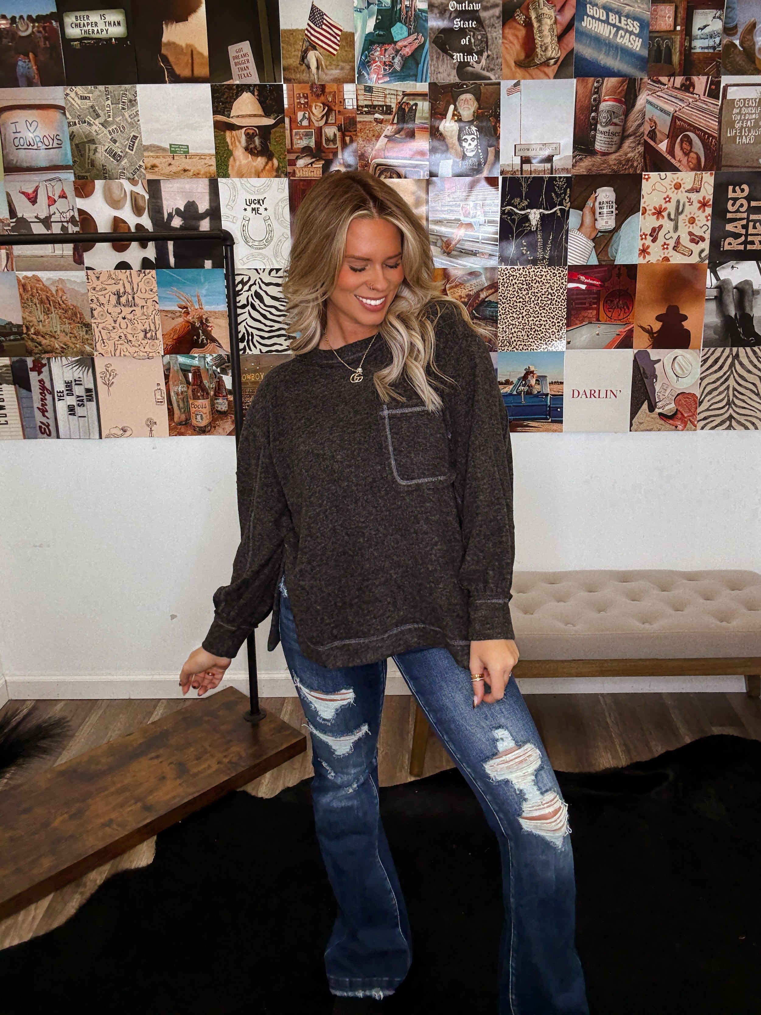 The Vintage Girl Top- Black