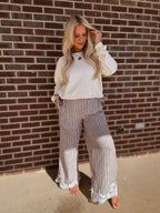 The Hayes Lace Trim Pants