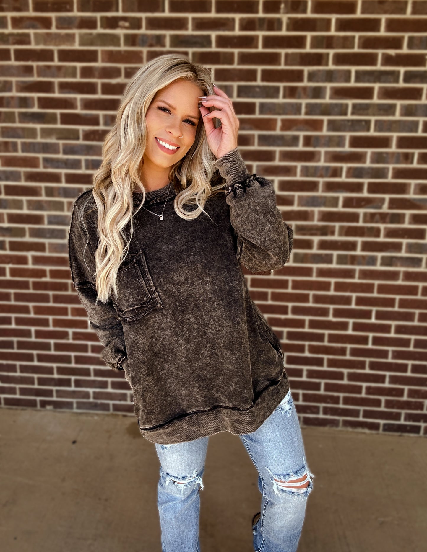 The Carolina oversized pullover- Ash Black