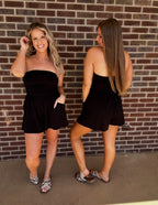 Here Comes The Sun Romper- Black