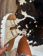 The Naomi Sandals- Cream