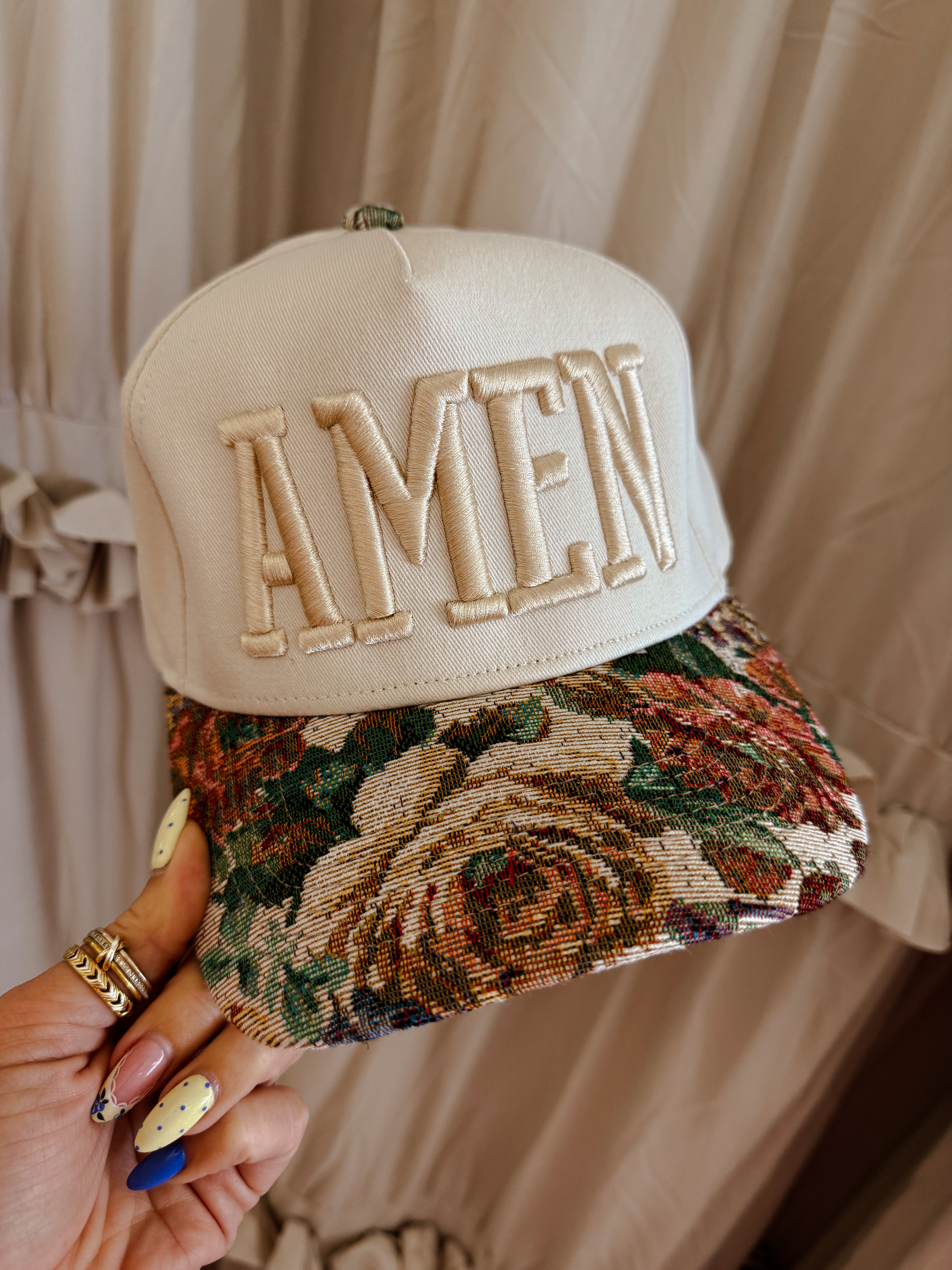 Amen Puff Embroidered Hat
