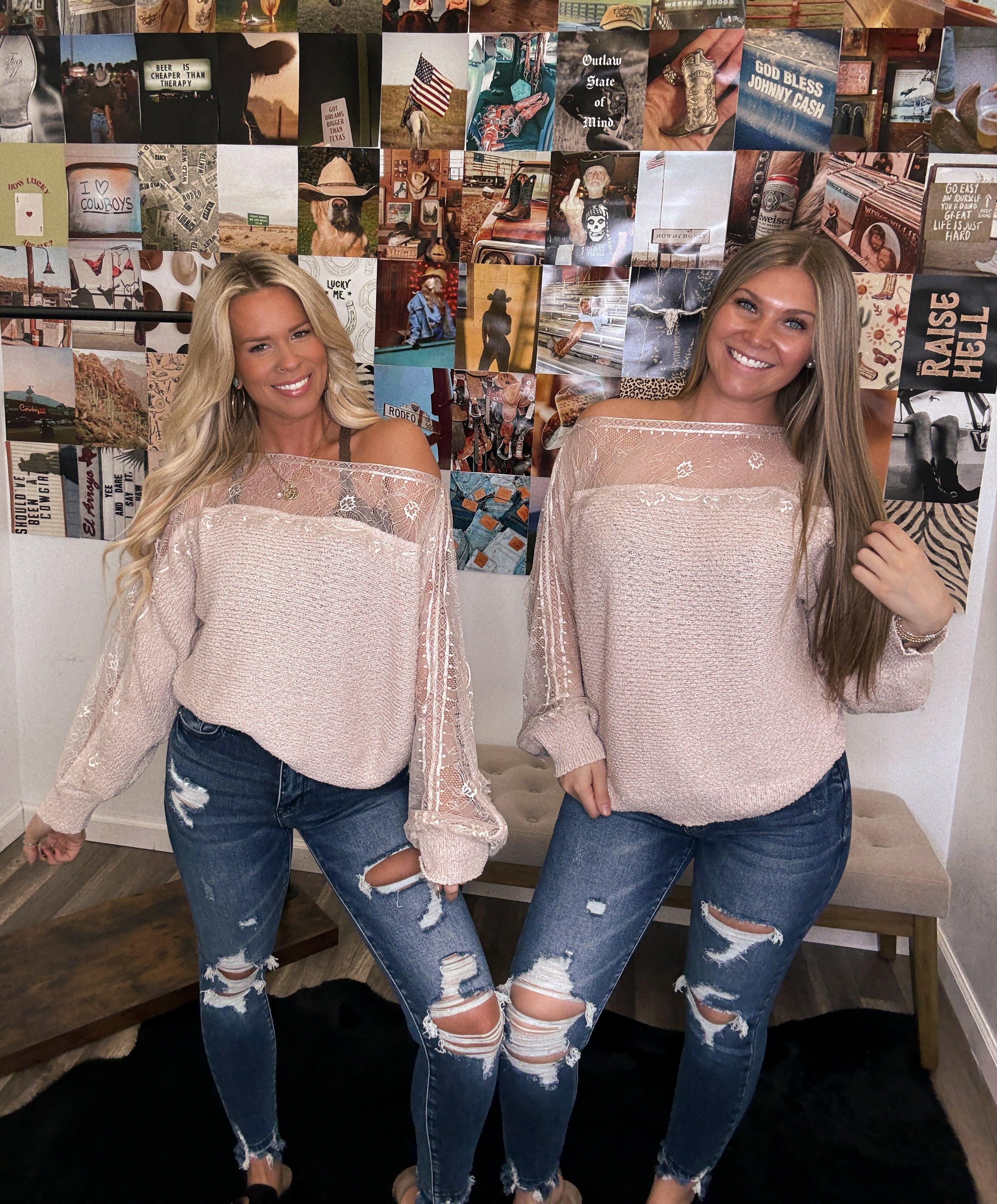 Prosecco Lace Top