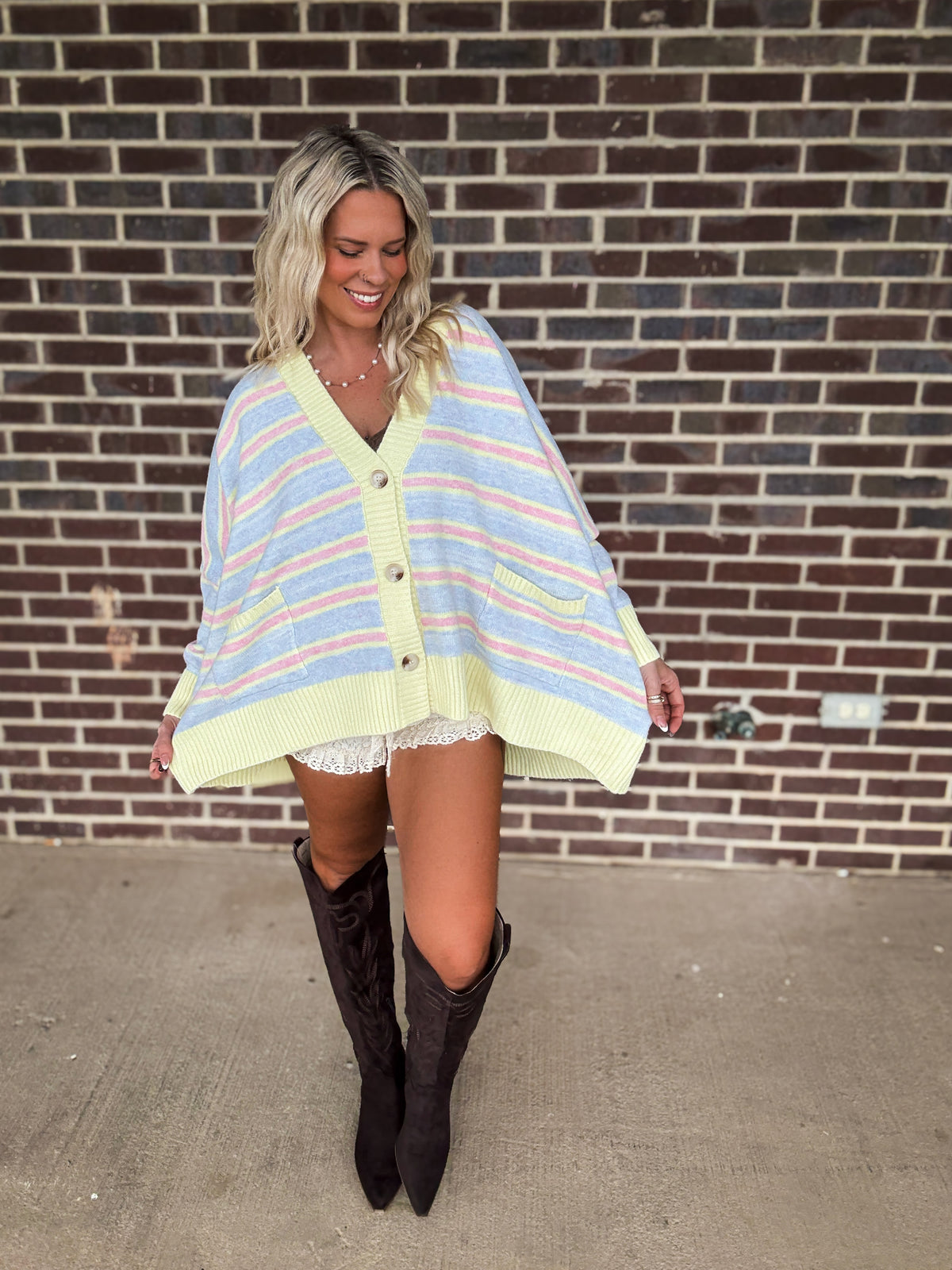 The Horizon Cardigan- Sherbert