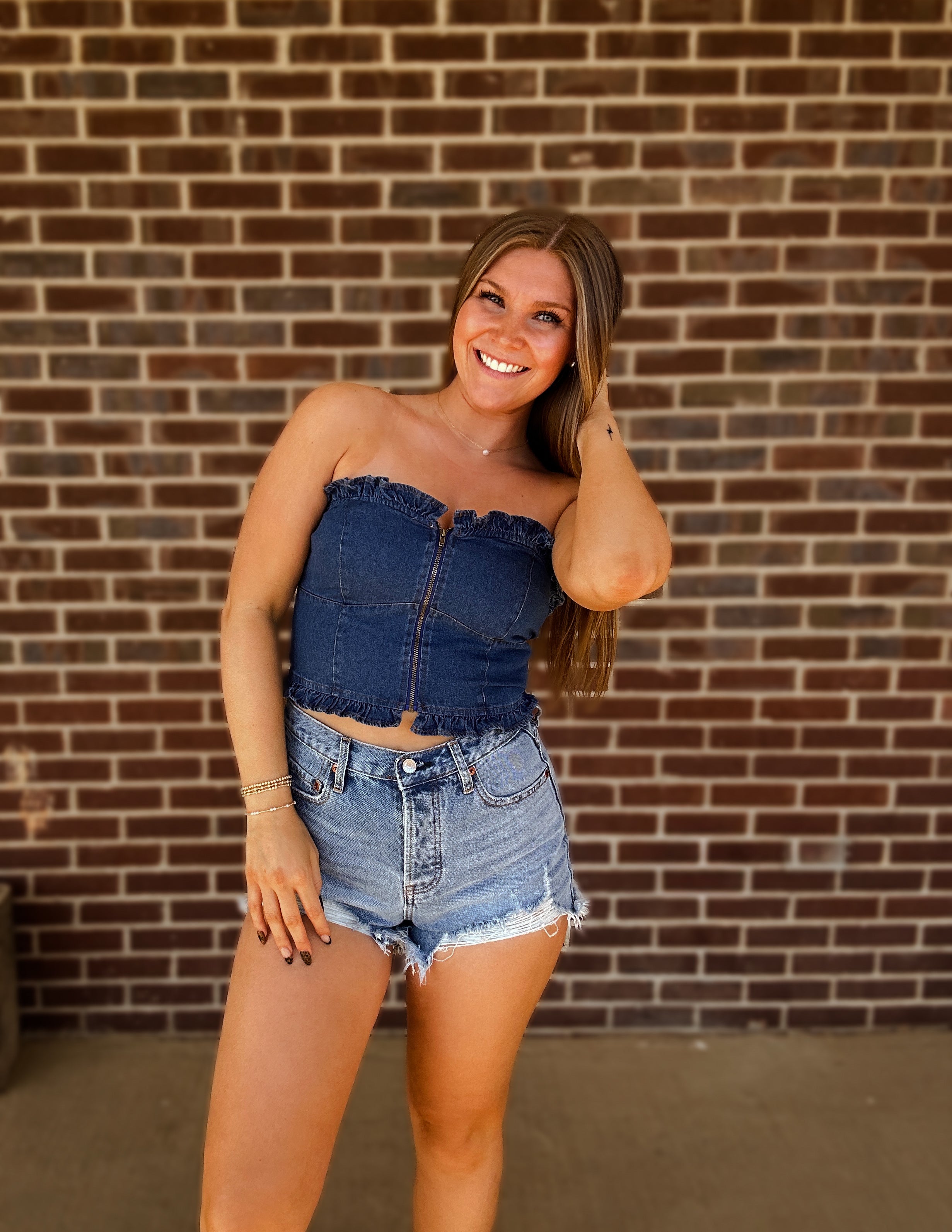 Giddy Up Denim Corset Top