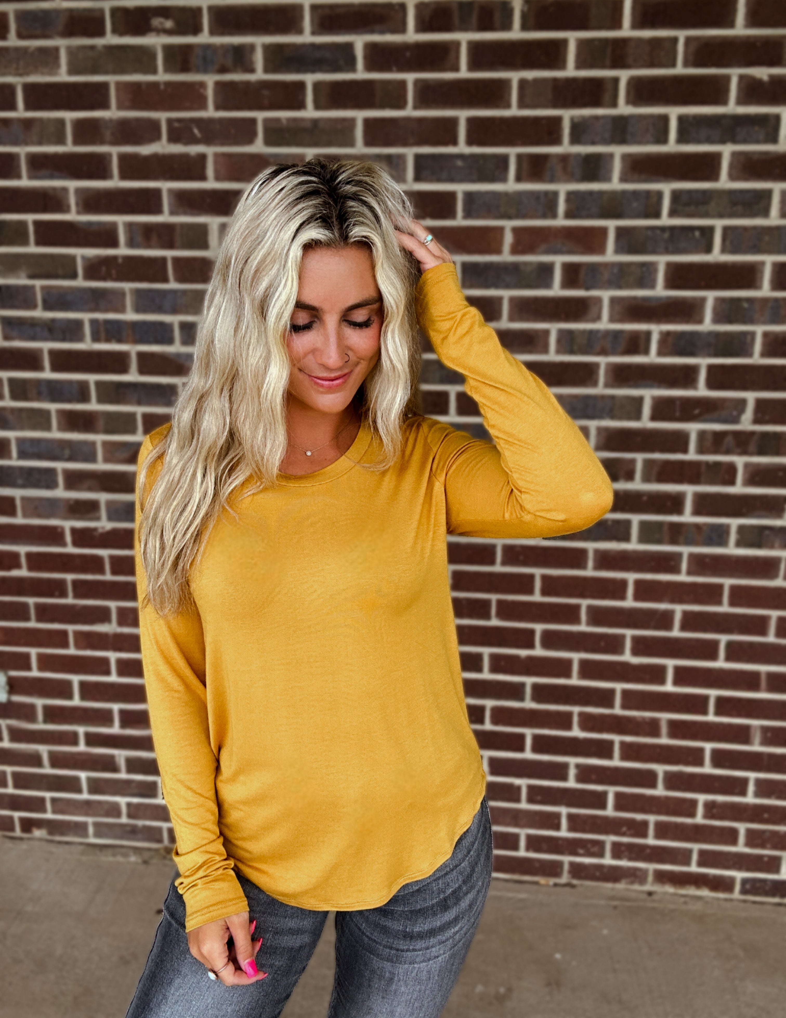 The Perfect basic top- Mustard