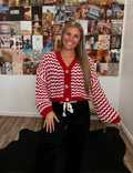 9-5 Vintage Chunky Cardigan- Red