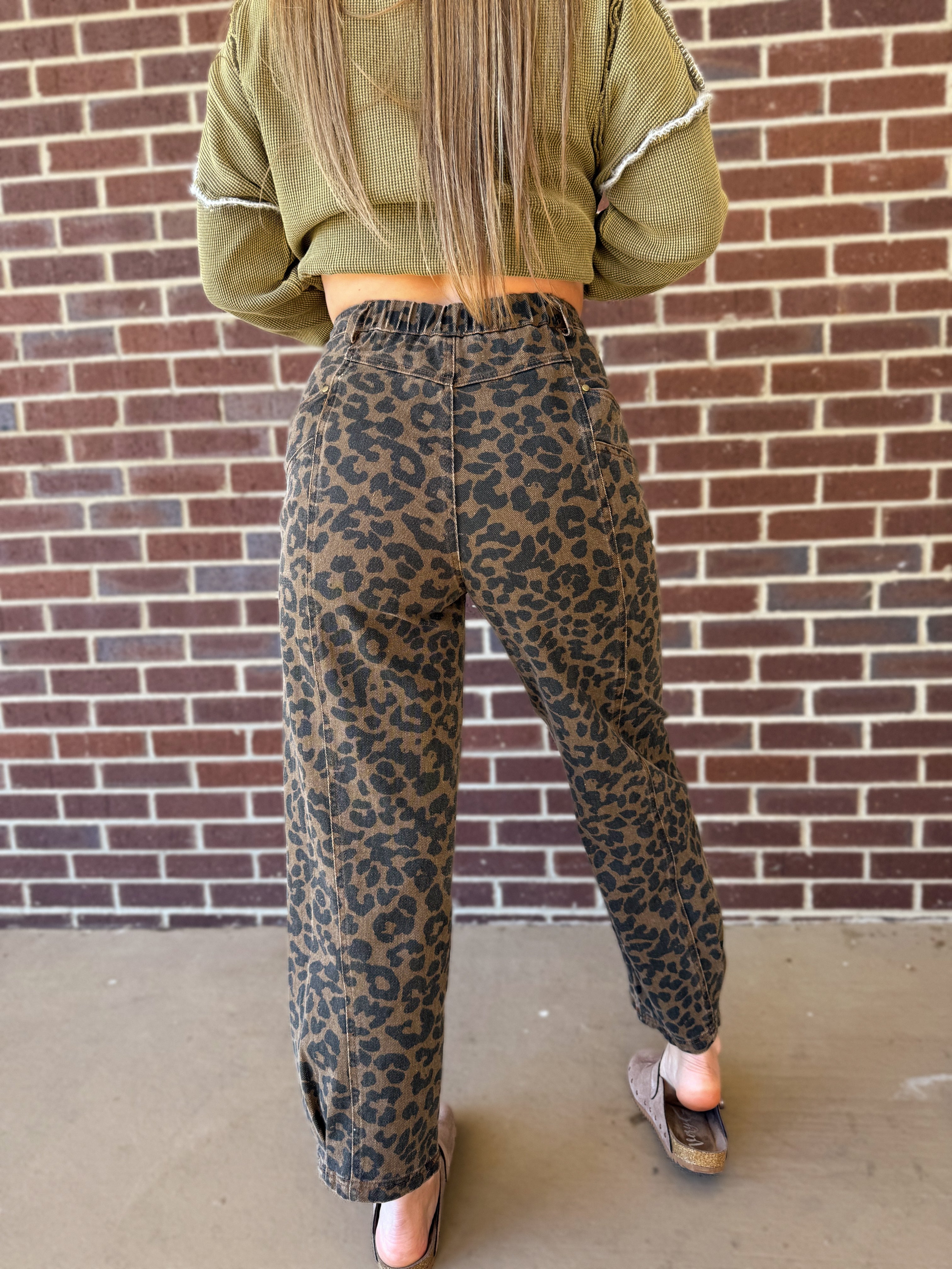 What A Night Leopard Barrel Pants