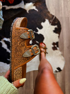 Straight Shooter Sandals- Tan