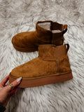 The Brooklyn Platform Slippers- Tan