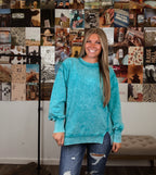Oversized Girlie Pullover- Teal