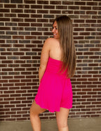 Here comes the sun Romper- Hot Pink