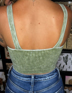 Ash Olive Padded seamless tank