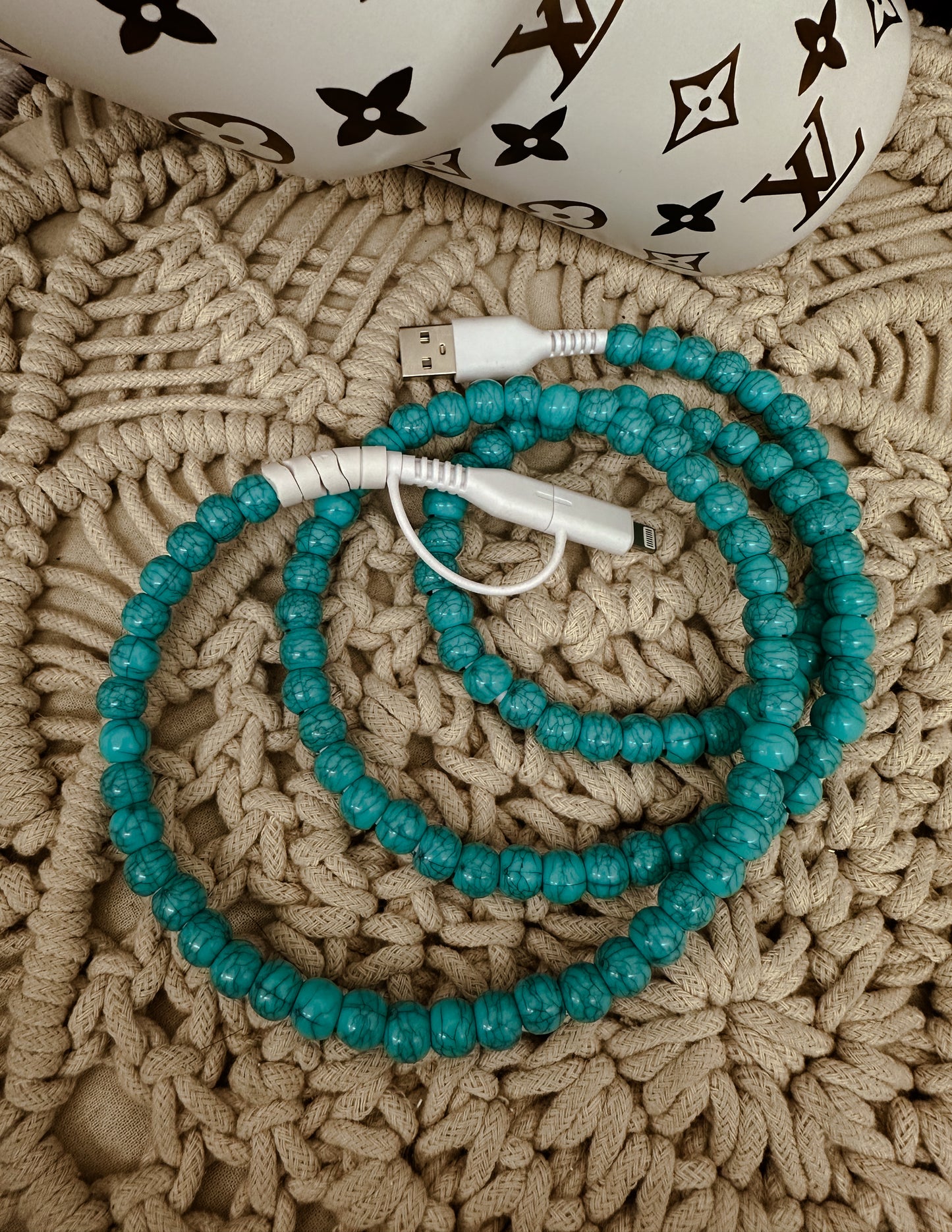 Turquoise Beaded Charger