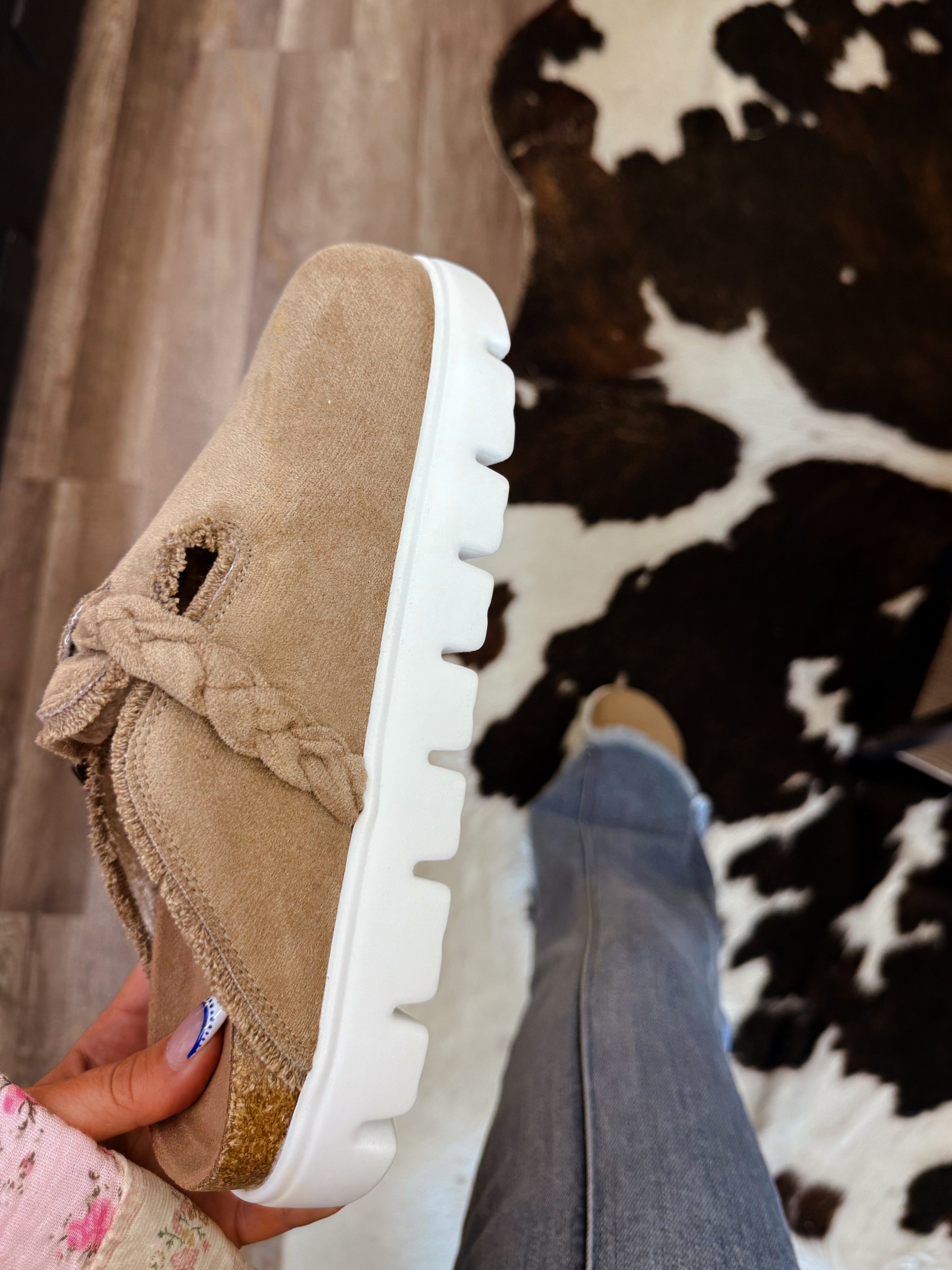 The Callie Platform Clogs- Taupe