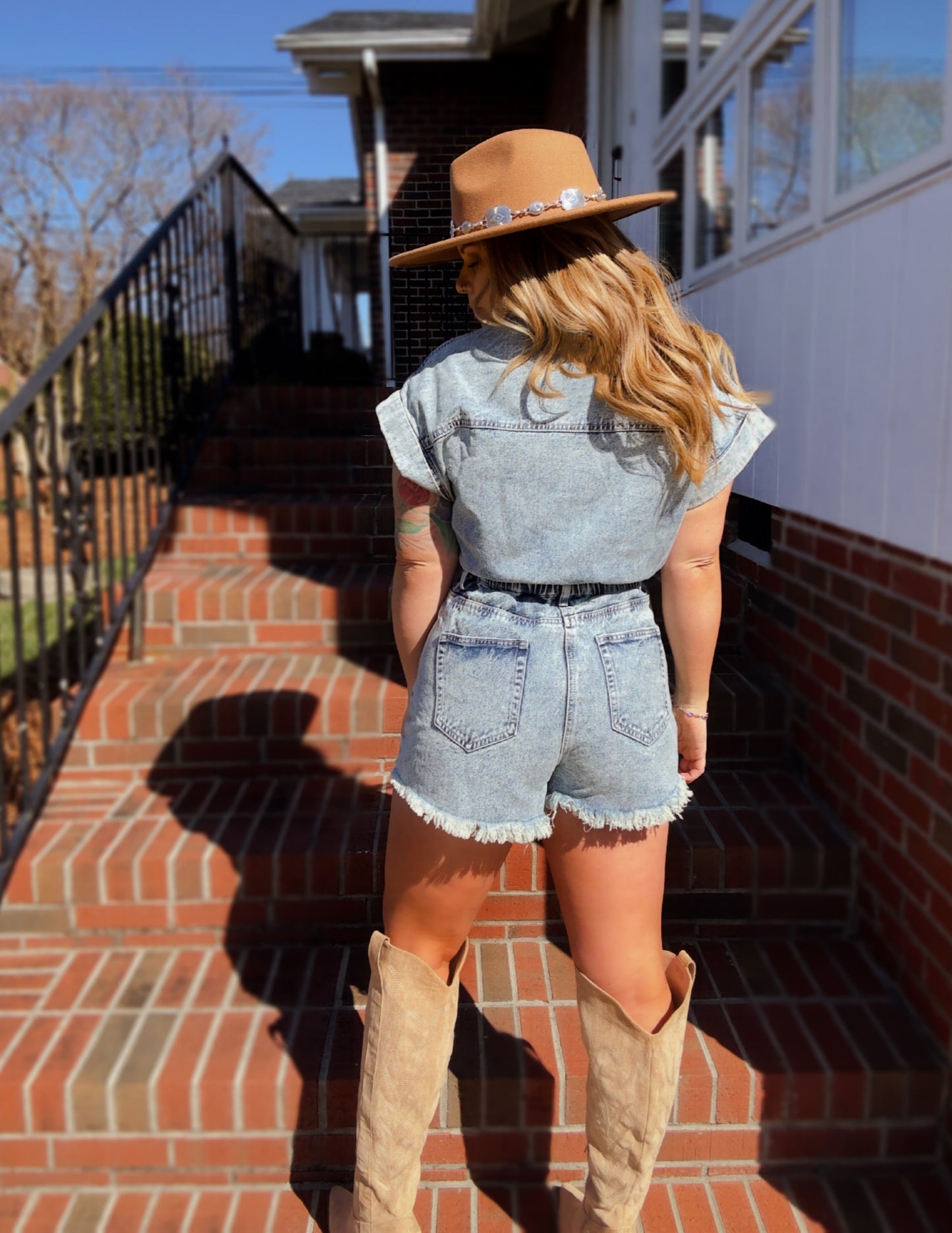 Stormy denim romper